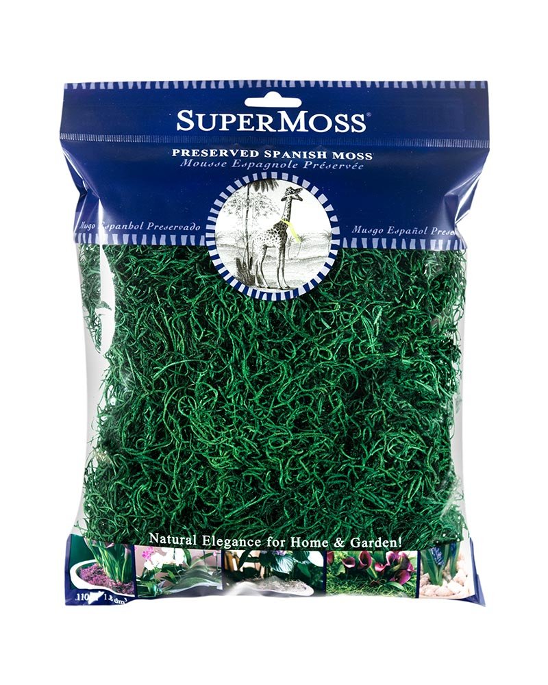 Spanish Moss Preserved - Hunter, 110 cu. in. 26908 - White Bayou Wreaths & Supply