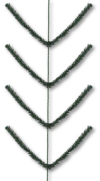 Tinsel Work Garland: Green (9 ft) XX752360 - White Bayou Wreaths & Supply